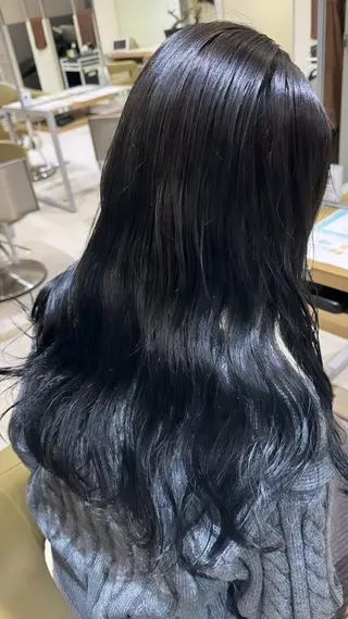 ロング カラー 高円寺/艶カラー/ レイヤーカットのヘアスタイル