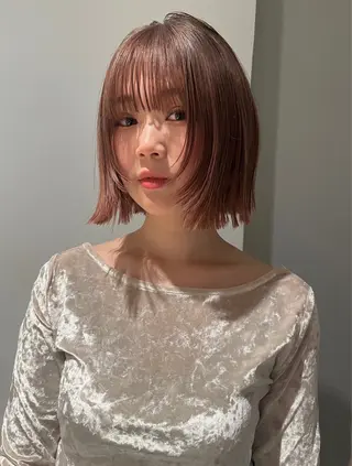 ミディアム カラー ヘアアレンジ ツガミ リナのヘアスタイル