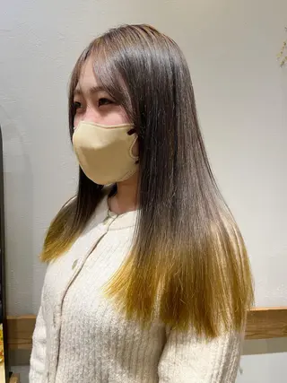 ロング カラー pu+on. nailworks所属・fuyumi / ニュアンスネイルのネイルデザイン