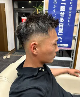 ショート メンズ 阿野 真翔のヘアスタイル