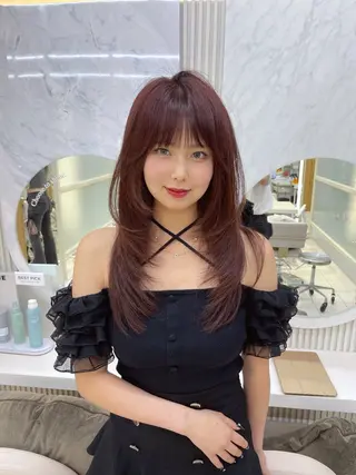 セミロング 顔周り/透明感カラー /韓国ヘア/TAKUのヘアスタイル