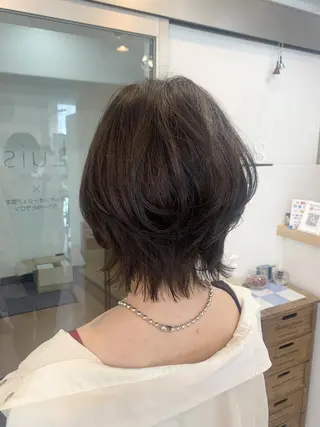 ショート レイヤー×縮毛矯正 深見 拓のヘアスタイル