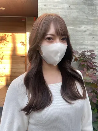 セミロング カラー 顔周りカット× 髪質改善【リョウ】のヘアスタイル
