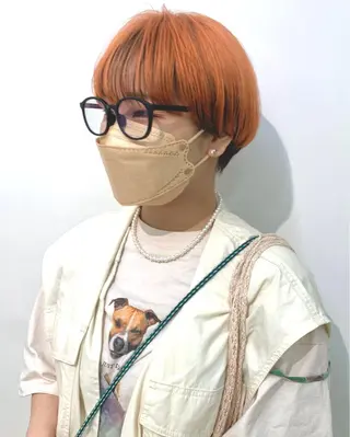 ショート カラー ベージュ/透明感/ 桃子のヘアスタイル