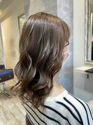 セミロング カラー Agu hair verse所属・小顔/似合わせカット 杉山莉菜のヘアスタイル