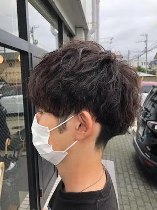 ショート パーマ ⚡️メンズ/波巻き/ 片岡篤宣/水戸⚡️のヘアスタイル