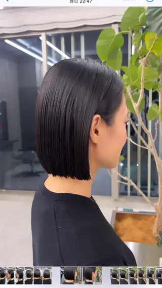 ミディアム noe所属・AYAKA/名古屋/ 栄/ボブ/透明カラーのヘアスタイル