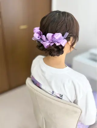 セミロング ヘアアレンジ ヘアセットサロン /上坪愛美のヘアスタイル