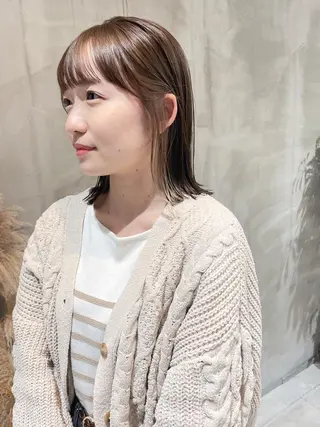 ミディアム カラー ill.所属・ill［イル］大須 ダブルカラー髪質改善のヘアスタイル