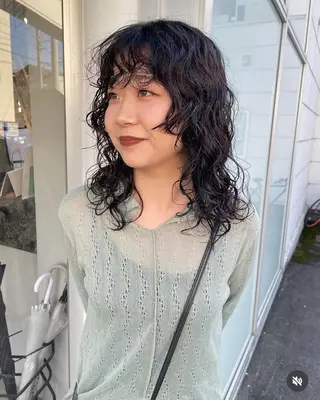 セミロング カラー パーマ BLANCO tre's メモリアル所属・カラーモデル募集中／  ︎︎どまつひなのヘアスタイル