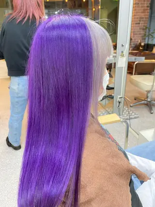 ミディアム カラー レイヤーウルフ エクステ磯部のヘアスタイル