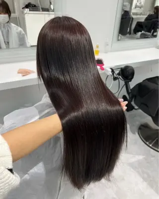 セミロング パーマ ヘアアレンジ 🩵ダメージレス艶感 ハイトーン🩷のヘアスタイル