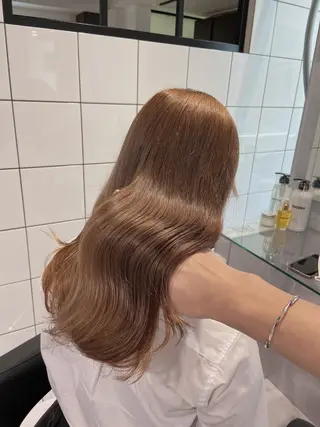 セミロング カラー ✨透明感、艶髪ヘア✨ 韓国ヘア特化💖のヘアスタイル