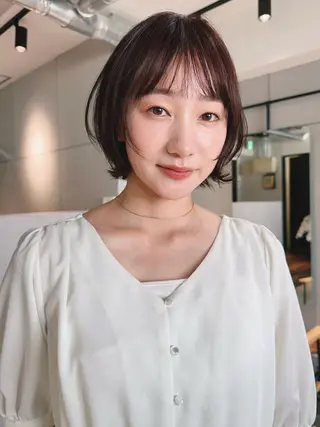 ショート カラー パーマ 🫧小顔×似合わせ× 透明感カラー🫧のヘアスタイル