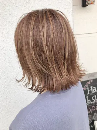 ミディアム カラー レイヤーカット匠 イソザキノリユキのヘアスタイル