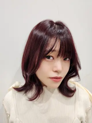 ミディアム カラー Nanako。/韓国 ヘア/顔周りカットのヘアスタイル