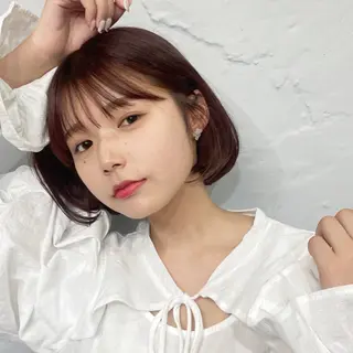 ショート aoi/暖色カラー/ プツッとボブ🎀のヘアスタイル