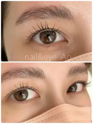 セミロング カラー パーマ ヘアアレンジ メンズ キッズ ネイル マツエク・マツパ アイブロウ nail&eye Aoのマツエク・マツパデザイン