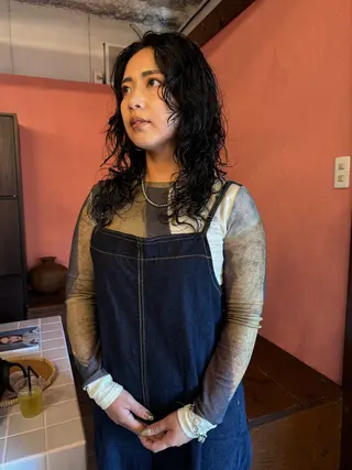 セミロング 実力派スタイリストの 完全無料パーマのヘアスタイル