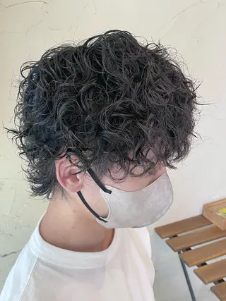 ミディアム カラー パーマ メンズ メンズ特化/パーマ指 名No.1/百瀬太郎のヘアスタイル