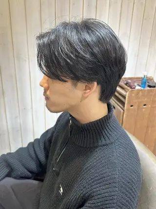 パーマ メンズ 増渕 駿介のヘアスタイル