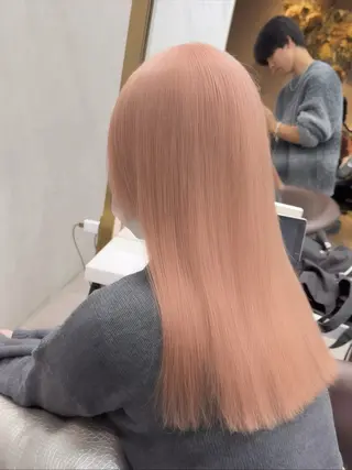 セミロング カラー ダブルカラー 韓国レイヤーKYONのヘアスタイル