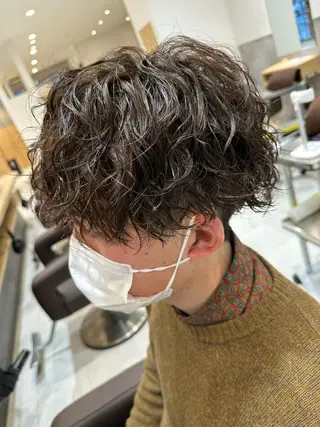 ミディアム パーマ メンズ 💈メンズ特化 美容師サキ💈のヘアスタイル