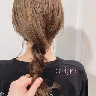 ミディアム カラー ブリーチなしで透け感 暖色カラーボブaoiのヘアスタイル