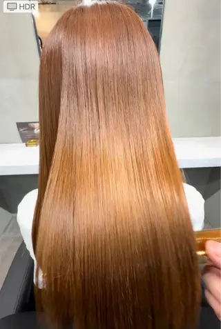 ロング カラー 髪質改善/縮毛矯正/ ブリーチ/荊尾のヘアスタイル