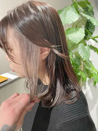 セミロング 💎韓国カラー Giness坂下巧のヘアスタイル