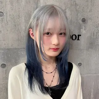 セミロング 透明感ハイトーン🫧 Kalin🐈‍⬛のヘアスタイル