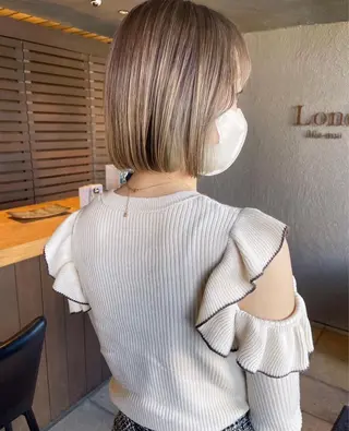 ミディアム 透明感カラー/カット 髪質改善/森栄範のヘアスタイル