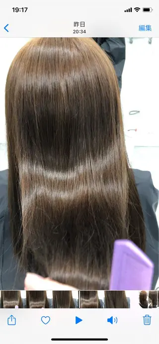 セミロング カラー 透明感/艶髪/💖 トレンドスタイル💖のヘアスタイル