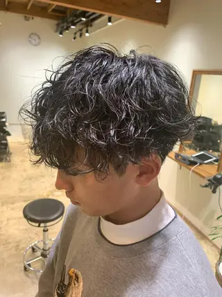 ショート パーマ 園田 将士のヘアスタイル