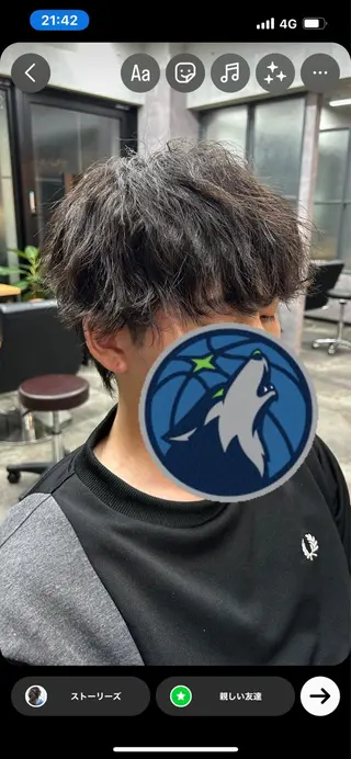 パーマ メンズ 飯塚 沙衣のヘアスタイル