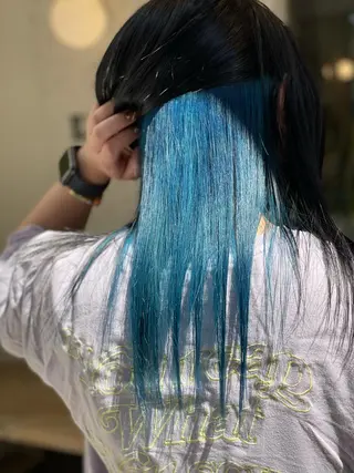 ミディアム カラー ヘアアレンジ 髪質改善×ハイトーン 中田啄也のヘアスタイル