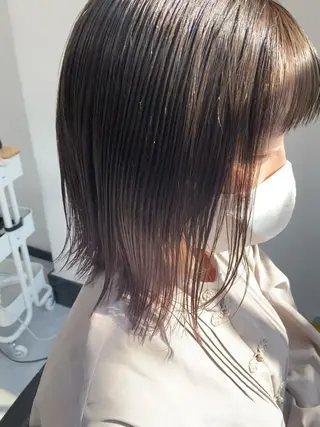 ミディアム カラー 田中 あやなのヘアスタイル