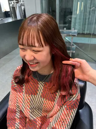 セミロング カラー SALOWIN川崎WEST店所属・🌷川崎/アレンジ/ 暖色ボブ/コトネ🌷のヘアスタイル