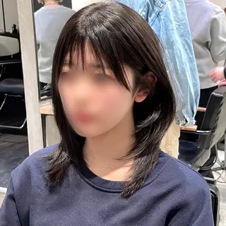 ミディアム カラー パーマ ヘアアレンジ パク・ボミン小野リエ 韓国ハーフ🦊のヘアスタイル