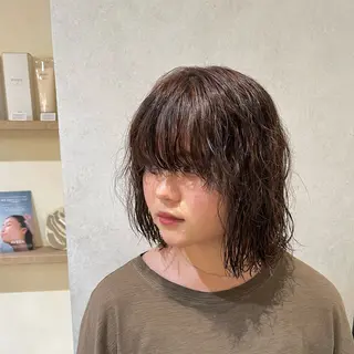 ミディアム カラー パーマ CANAAN hair salon 表参道店所属・🌿‬ナチュラルヘア /パーマ/蒼真🍃のヘアスタイル