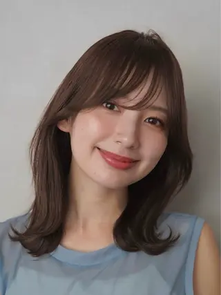 ミディアム レイヤーカット/ くびれヘア佐藤大空のヘアスタイル