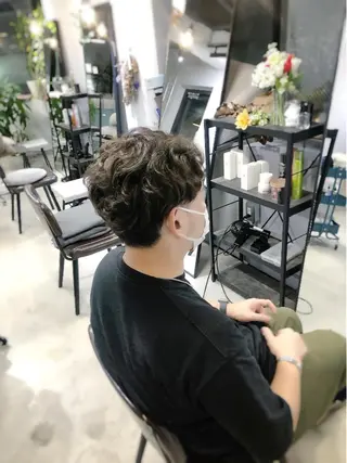 ショート カラー パーマ メンズ 松下 倫子のヘアスタイル