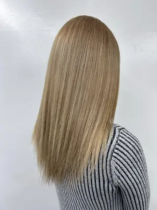 セミロング カラー alpha. カラーエクステ下妻のヘアスタイル