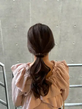 ミディアム カラー ヘアアレンジ 谷 あやこのヘアスタイル