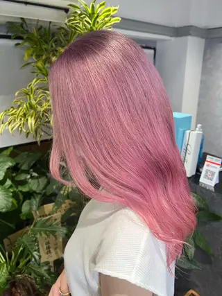 セミロング カラー mimiiy梅田 中崎町ハイトーンのヘアスタイル