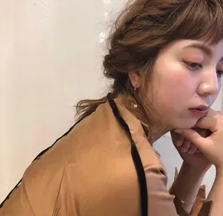 セミロング カラー パーマ ヘアアレンジ 髪質改善🫧ベージュ 椙山 響のヘアスタイル