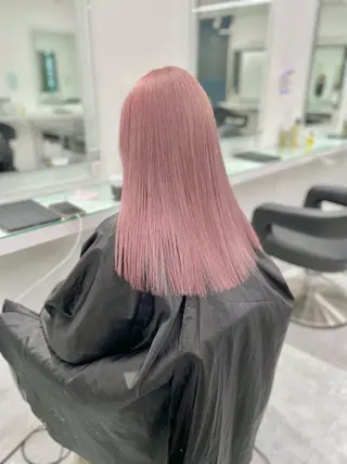 セミロング カラー 💖韓国×王道 ハイトーン💖のヘアスタイル