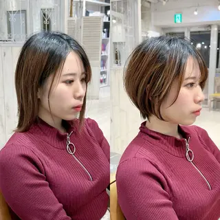 ショート 縮毛矯正/ショート/ レイヤー/畑中正敏のヘアスタイル