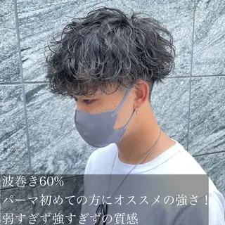 ショート カラー パーマ ヘアアレンジ メンズ キッズ 🔥メンズパーマ🔥 菅原楓のヘアスタイル