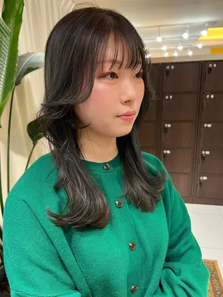 セミロング カラー 【韓国風くびれヘア】 joule小木曽輝のヘアスタイル